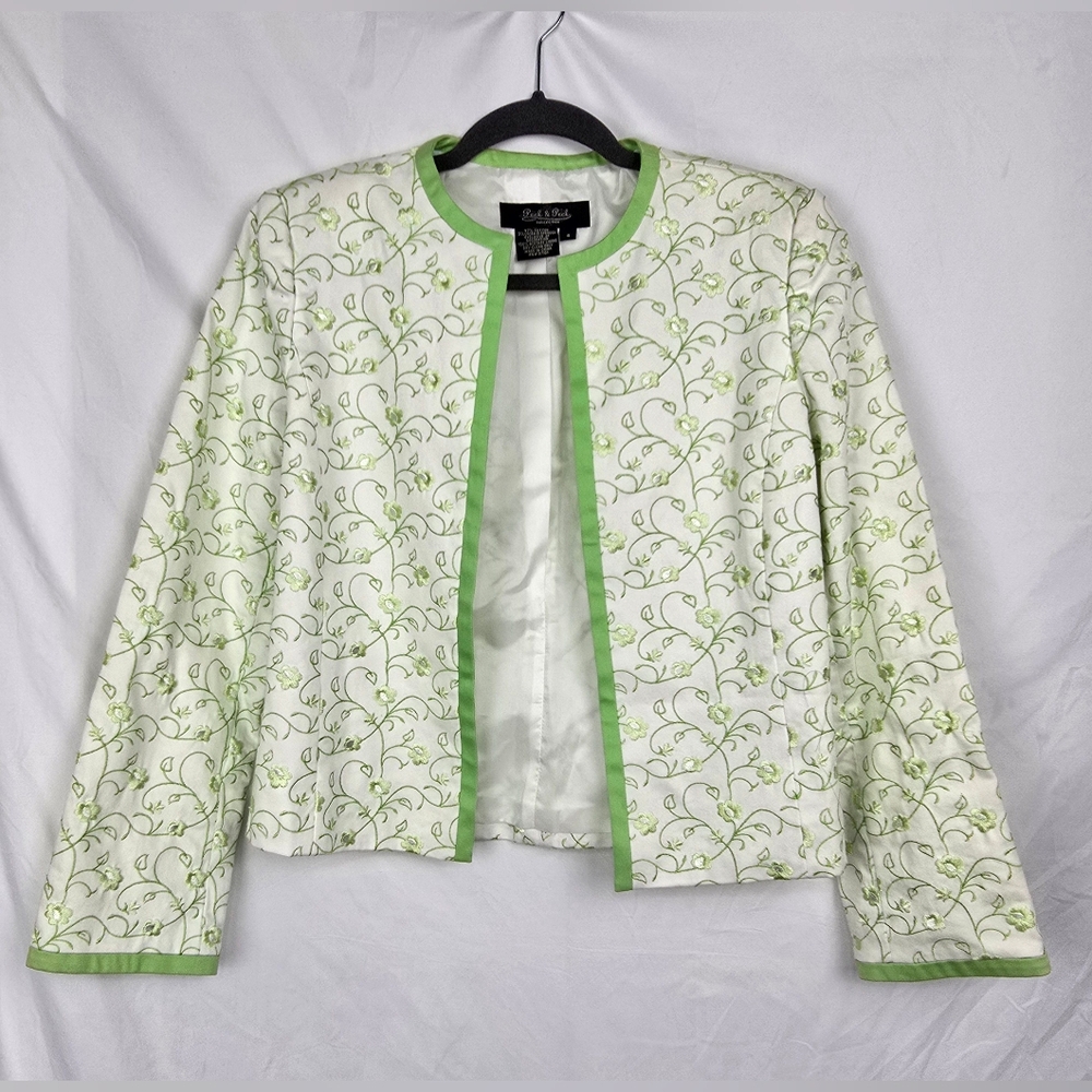 Peck & Peck Collection NWOT Floral Embroidered Career Minimalist Blazer sz 4